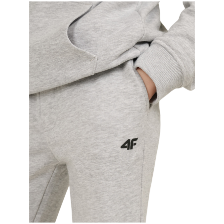 Детски анцуг 4F Trousers Cas M1828 Cold Light Grey Melange