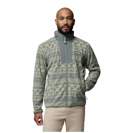 Мъжки суитшърт Columbia Sequoia Grove™ Ii Fz Printed Fleece сив Safari Wizard Island Tonal