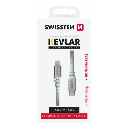 Кабел Swissten Kevlar USB C / USB C 1,5 m