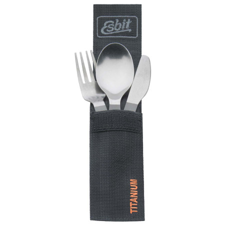 Титанов прибор за хранене Esbit с карабинер и капак