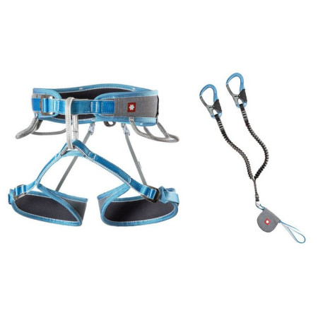 Комплект за виа ферата Ocún Via Ferrata Twist Tech Eco Captur Lite Swivel Set сив/син Grey / Blue
