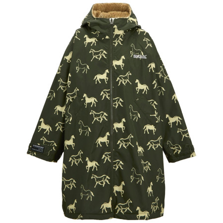 Детско водоустойчиво яке Regatta Junior Waterproof Changing Robe DrkKhHrses тъмно зелен DrkKhHrses