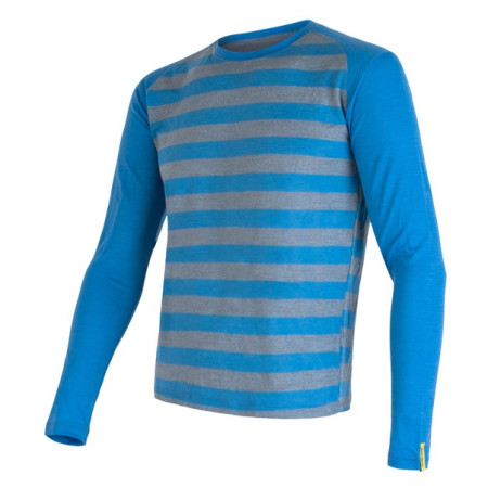 Функционална мъжка тениска Sensor Merino Wool Active дълъг ръкав син BlueStripes