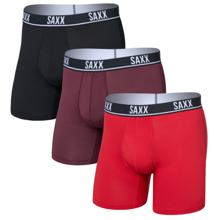 Мъжки боксерки Saxx Essential Perform Mesh Boxer Brf Fly 3Pk червен classic red/maroon/black