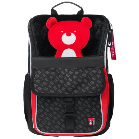Ученическа раница Baagl Zippy TERIBEAR черен/червен