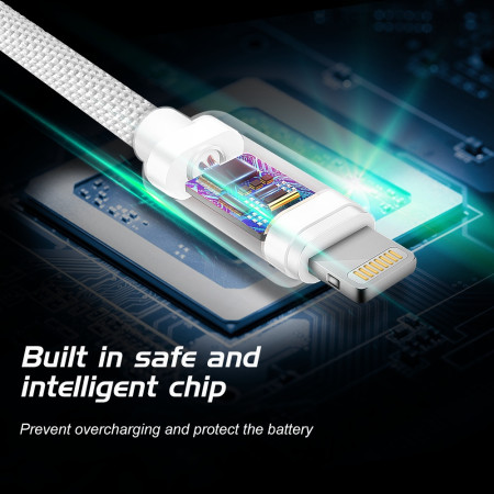 Кабел за зареждане и пренос на данни Swissten Textile USB-C / Lightning 1,2 m