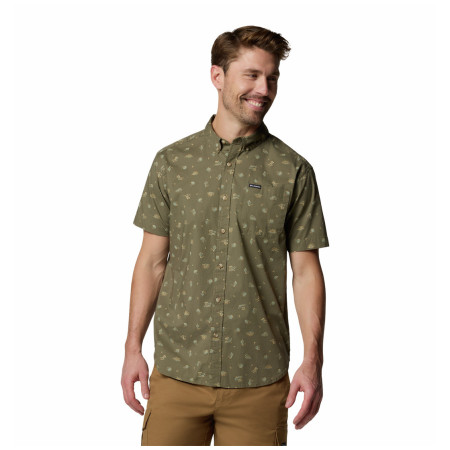 Мъжка риза Columbia Rapid Rivers™ Printed Short Sleeve Shirt тъмно зелен Stone Green Deserted
