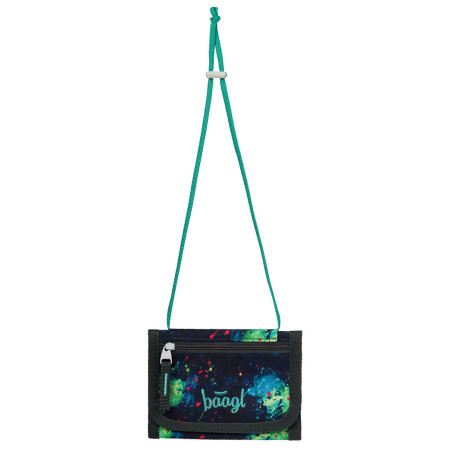 Портфейл Baagl Peněženka na krk черен/зелен Chill GRS