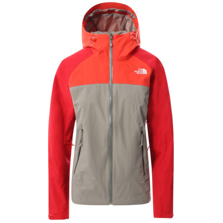 Дамско яке The North Face Stratos сив/червен Mineralgry/Flare/Horiznrd