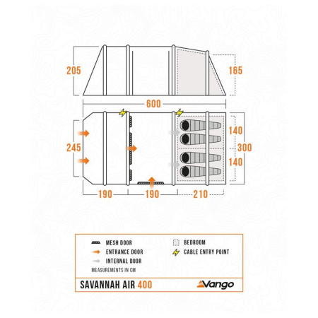 Семейна палатка Vango Savannah Air 400 Package