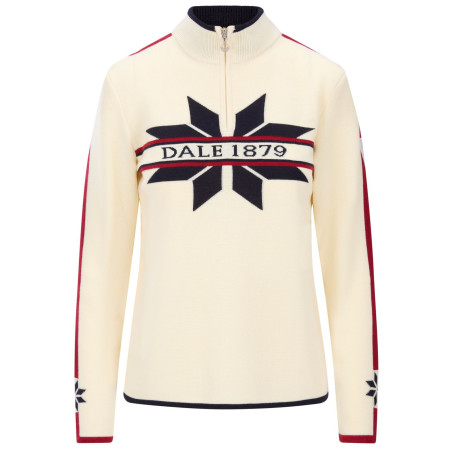 Дамски пуловер Dale of Norway Nåle Fem Sweater бял / син Offwhite Navy Red Rose