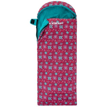 Детски спален чувал Loap Fiemme Flowers червен