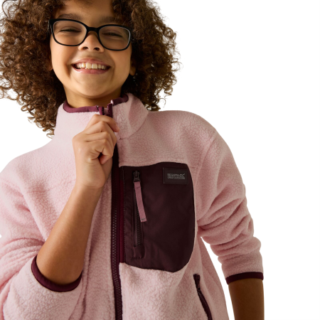 Детски функционален суитшърт Regatta Junior Frankie Warm Fleece Pink Haze/Fig