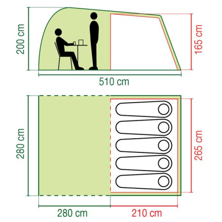 Семейна палатка за 5 души Coleman Waterfall 5 Deluxe