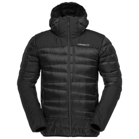 Мъжко пухено яке Norrona falketind down750 Zip Hood черен Caviar Black