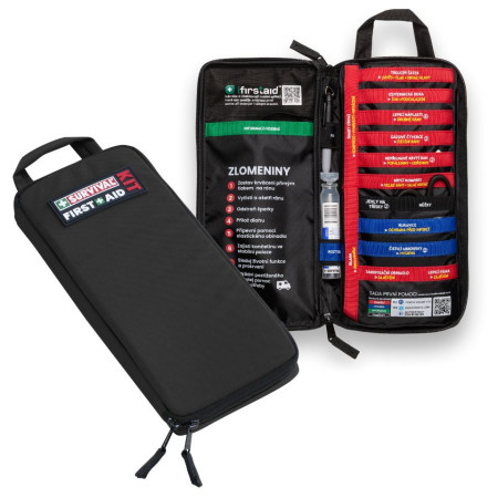 Пътна аптечка Survival First Aid Kit - Slimline черен Black