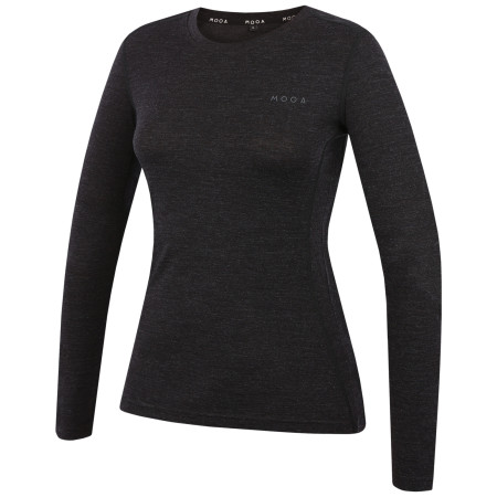 Дамска тениска MOOA MerinoSilk 160 long черен black melange
