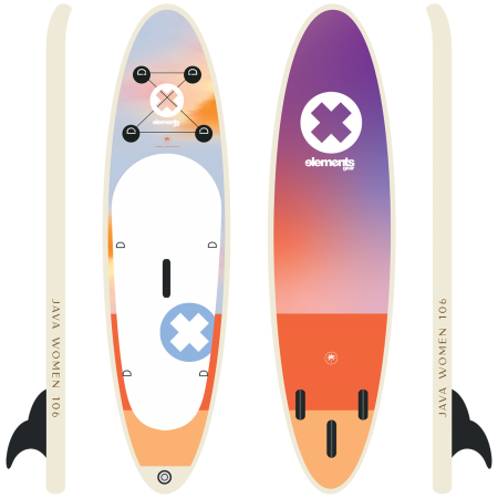 SUP борд Elements Gear JAVA 106 women allround лилав/оранжев multicolor
