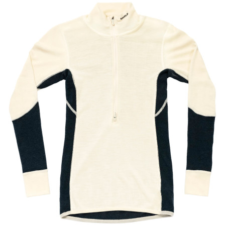 Дамско поло Devold Wool Mesh 190 Zip Neck Wmn бял / черен INK/OFFWHITE