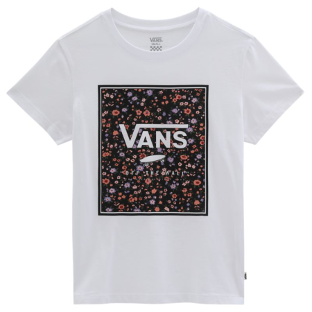 Дамска тениска Vans Wm Boxed In Rose Crew бял White