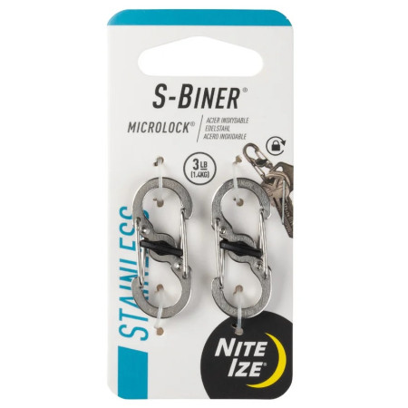Помощен карабинер Nite Ize S-Biner Microlock сребърен Stříbrná