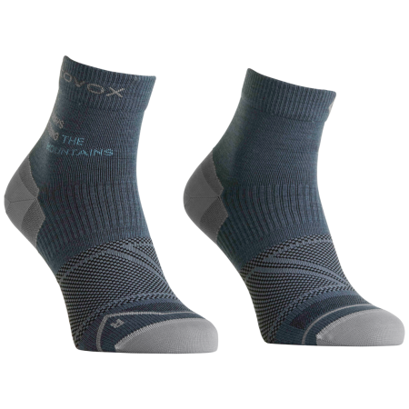 Дамски мериносови чорапи Ortovox Alpine Light Quarter Socks W син/сив Dark Arctic Grey