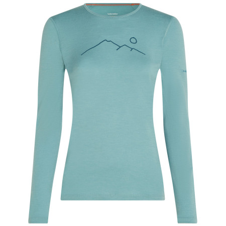 Дамска функционална блуза Icebreaker Women Merino 200 Oasis LS Crewe Rainer Ridge светло син Hydro