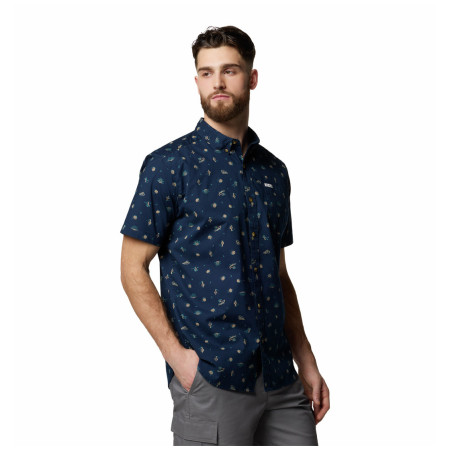 Мъжка риза Columbia Rapid Rivers™ Printed Short Sleeve Shirt тъмно син Collegiate Navy Deserted