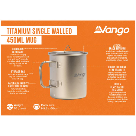 Чаша Vango Titanium Single Walled Mug 450ml