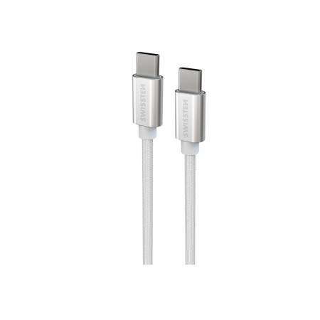 Кабел за зареждане и пренос на данни Swissten Textile USB-C / USB-C 1,2 m
