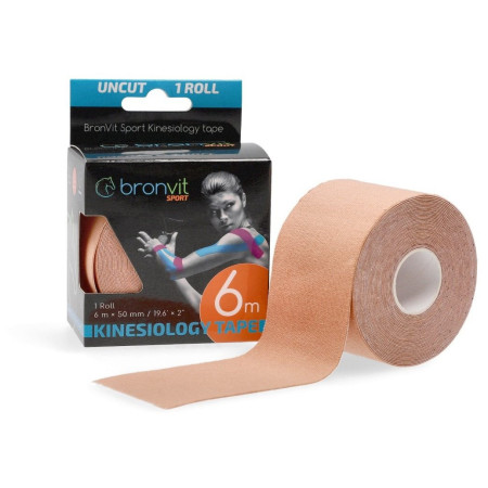 Кинезио тейп лента BronVit Sport Kinesio Tape classic 5 cm x 6m