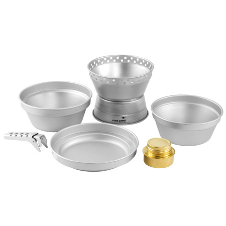 Комплект съдове и горелка Easy Camp Storm Cooker сребърен Silver