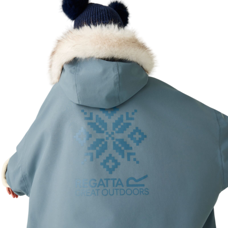 Детски дъждобран Regatta Junior Waterproof Changing Robe Pro Grey Mirage