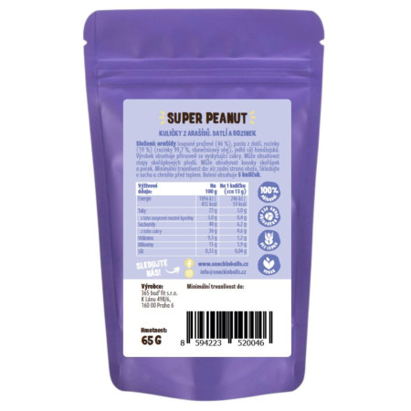 Спортна храна SNACKin BALLS Super Peanut 65 g