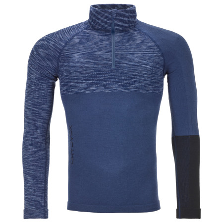 Мъжка тениска Ortovox Merino Competition Zip Neck M син Nightblueblend