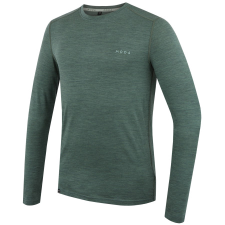 Мъжка тениска MOOA MerinoSilk 160 long зелен green melange