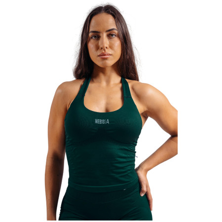 Дамски топ Nebbia Halter Top with Built-in Bra Primal тъмно зелен DARK GREEN