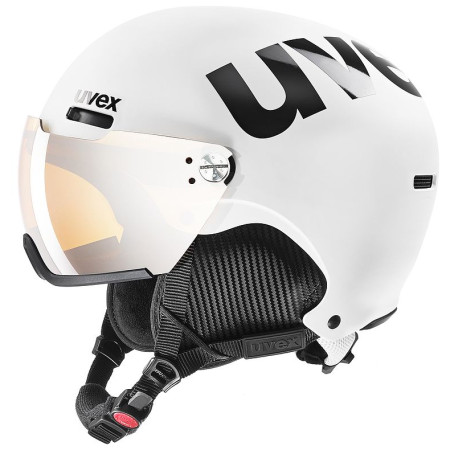 Скиорска каска Uvex HLMT 500 Visor бял/черен WhiteBlackMat