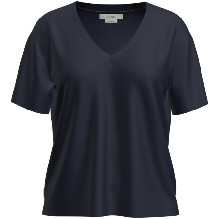 Дамска функционална блуза Icebreaker W Mer 150 Tech Lite SS Relax V Neck Tee тъмно син Midnight Navy