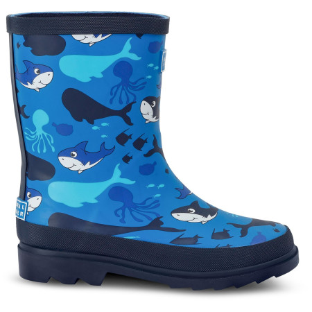 Детски гумени ботуши Regatta Mudplay II Junior 4DT син Bubbles the Shark Blue Print