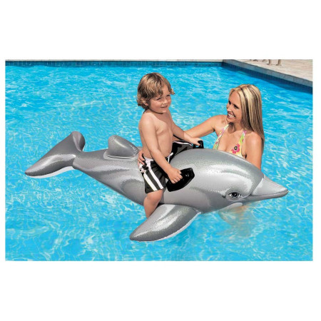 Надуваем дюшек делфин Intex Lil' Dolphin RideOn 58535NP