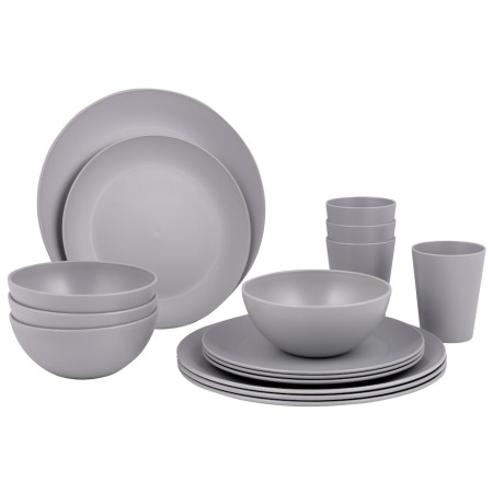 Съдове Bo-Camp Tableware Renew RPET 16pcs сив gray