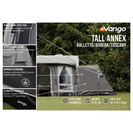 Допълнение към форселт Vango Tall Annex Elements ProShield - Balletto & Tuscany