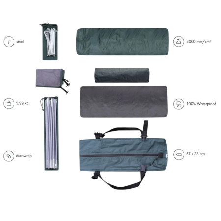 Палатка с преддверие Zulu Dome 3 Black Long