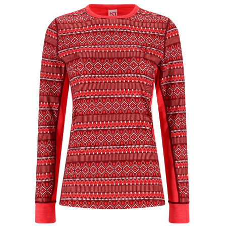 Дамска функционална блуза Kari Traa Lune Long Sleeve Baselayer червен оранжев