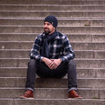 Плетена шапка от мериносана вълна Kama AW63