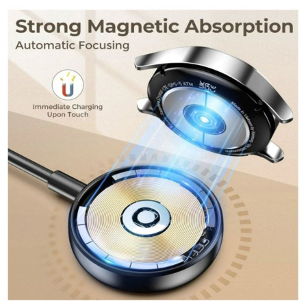 Кабел за зареждане и пренос на данни Swissten Wireless magnetic charging cable 2in1 for Samsung Watch + USB-C 1,2 m