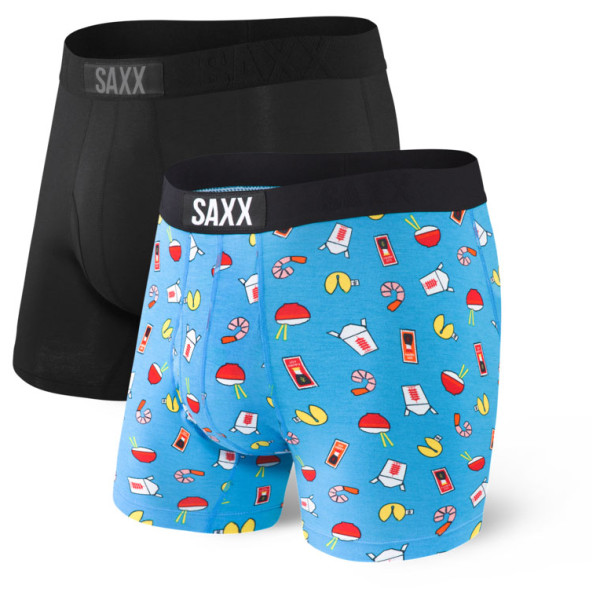 Боксерки Saxx Ultra Boxer Brief Fly 2Pk син/черен Black/BlueSoyHappy