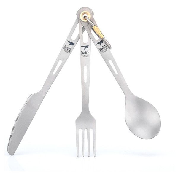 Прибор Keith Titanium 3-Piece Titanium Cutlery Set сив