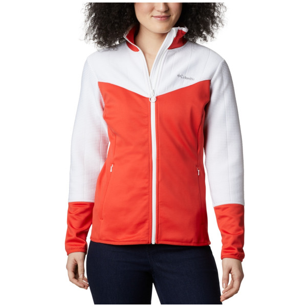 Дамски суичър Columbia Roffe Ridge II Full Zip червен/бял BoldOrangeWhite